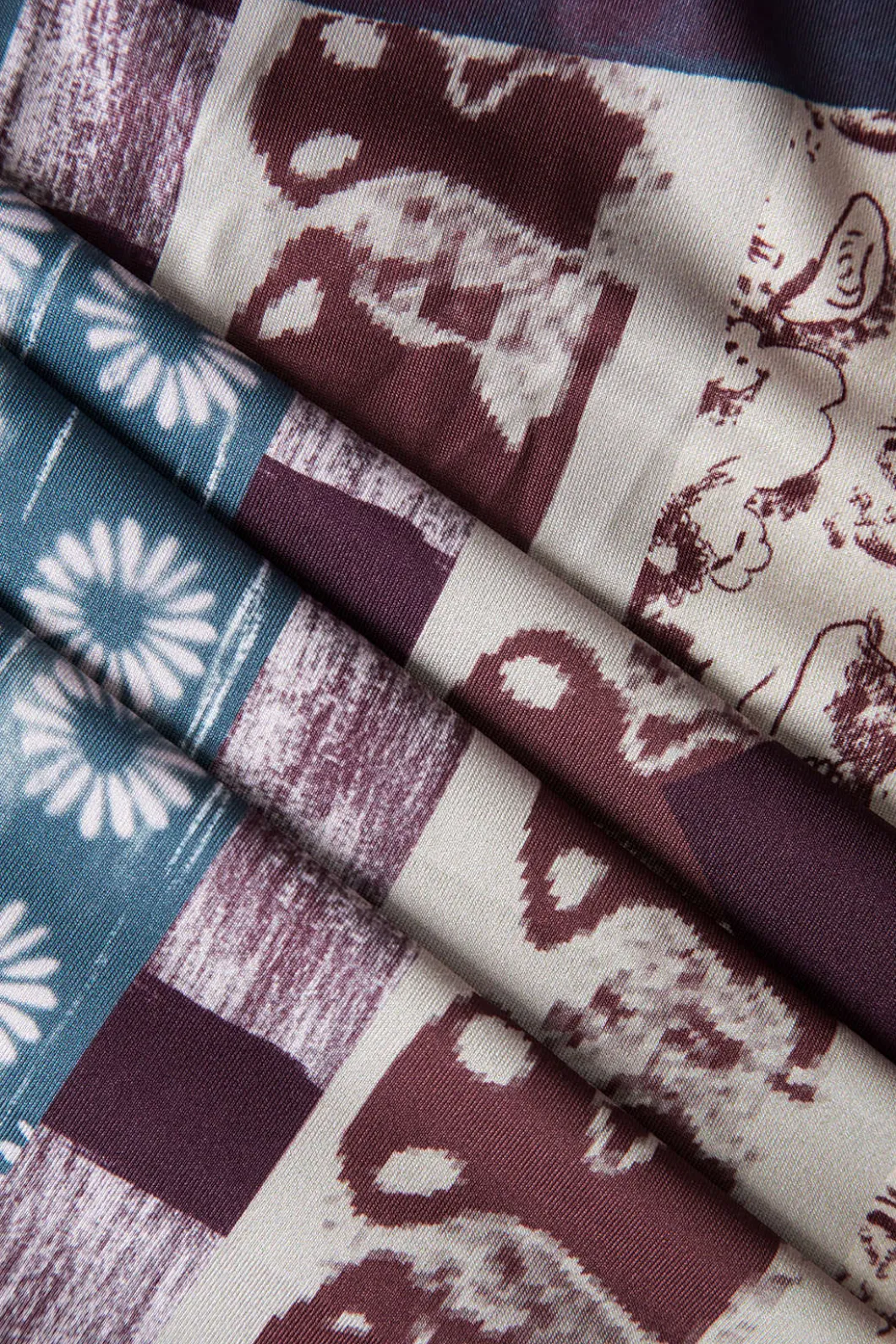 Abstract Patchwork Printed Long Sleeve Maxi Dress>MICAS Best