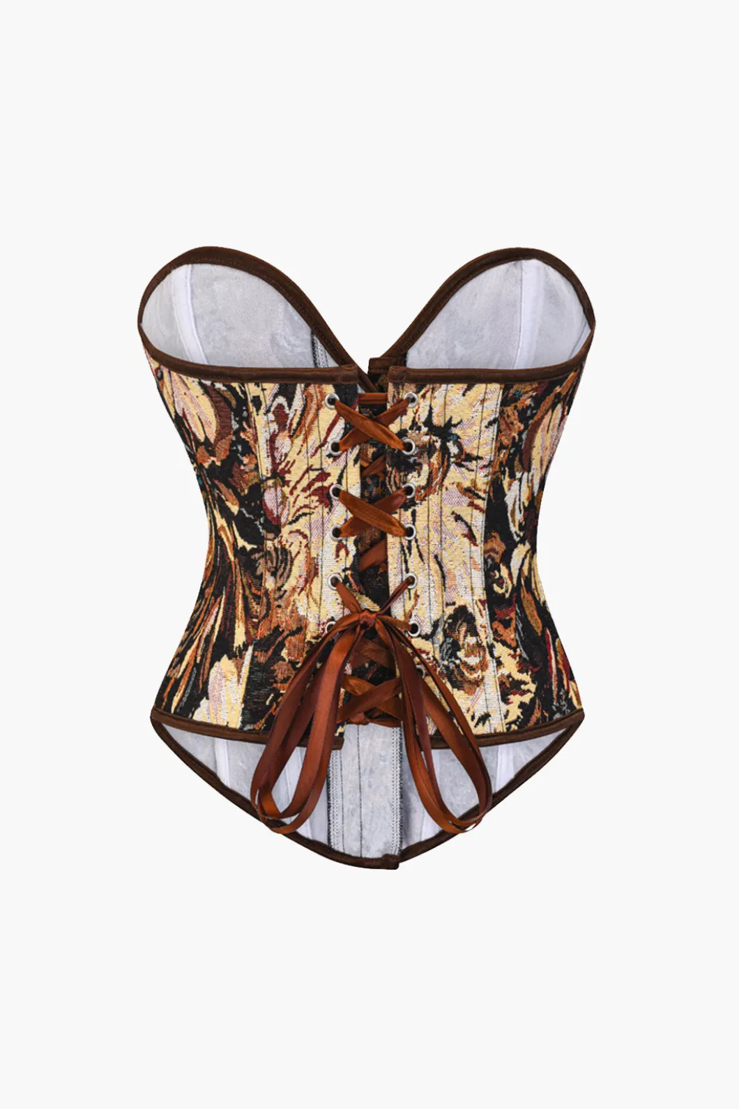 Abstract Print Braided Tie Corset Top>MICAS Outlet