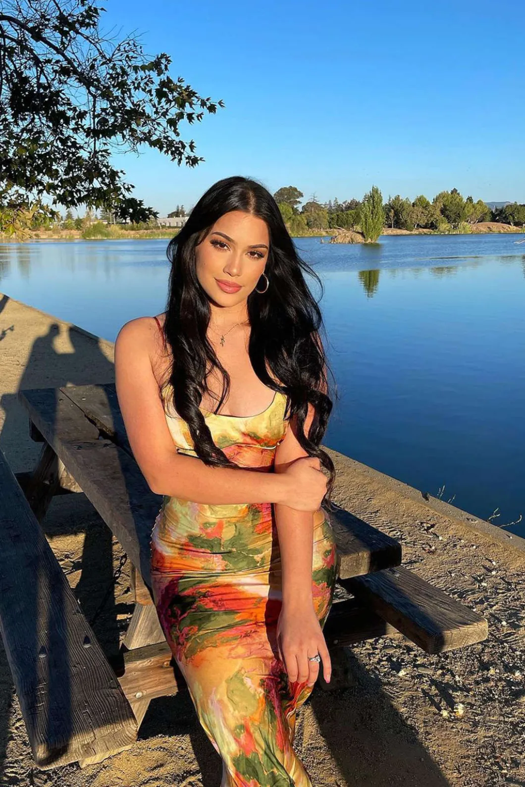 Abstract Print Fitted Midi Slip Dress>MICAS Clearance