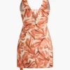 Abstract Print Knot V-Neck Mini Dress>MICAS Hot