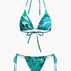 Abstract Print Mesh Four-Piece Swimsuit Set>MICAS Best