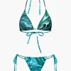 Abstract Print Mesh Four-Piece Swimsuit Set>MICAS Best