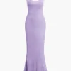 Adjustable Strap Mermaid Maxi Slip Dress>MICAS Clearance
