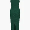 Appliques V-neck Slit Maxi Dress>MICAS Sale