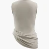 Asymmetric Cowl Neck Ruched Tank Top>MICAS Discount