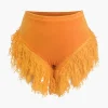 Asymmetric Crop Top And Fringe Shorts Set>MICAS Outlet