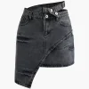 Asymmetric Denim Mini Skirt>MICAS New
