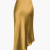 Asymmetric Hem Slit Button Deco Skirt>MICAS Outlet