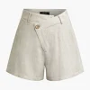 Asymmetric Linen Shorts>MICAS Online