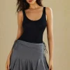 Asymmetrical Drawstring Ruched Mini Skirt>MICAS Discount
