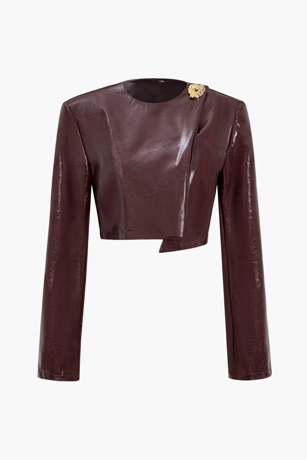 Asymmetrical Faux Leather Skirt Set>MICAS Outlet