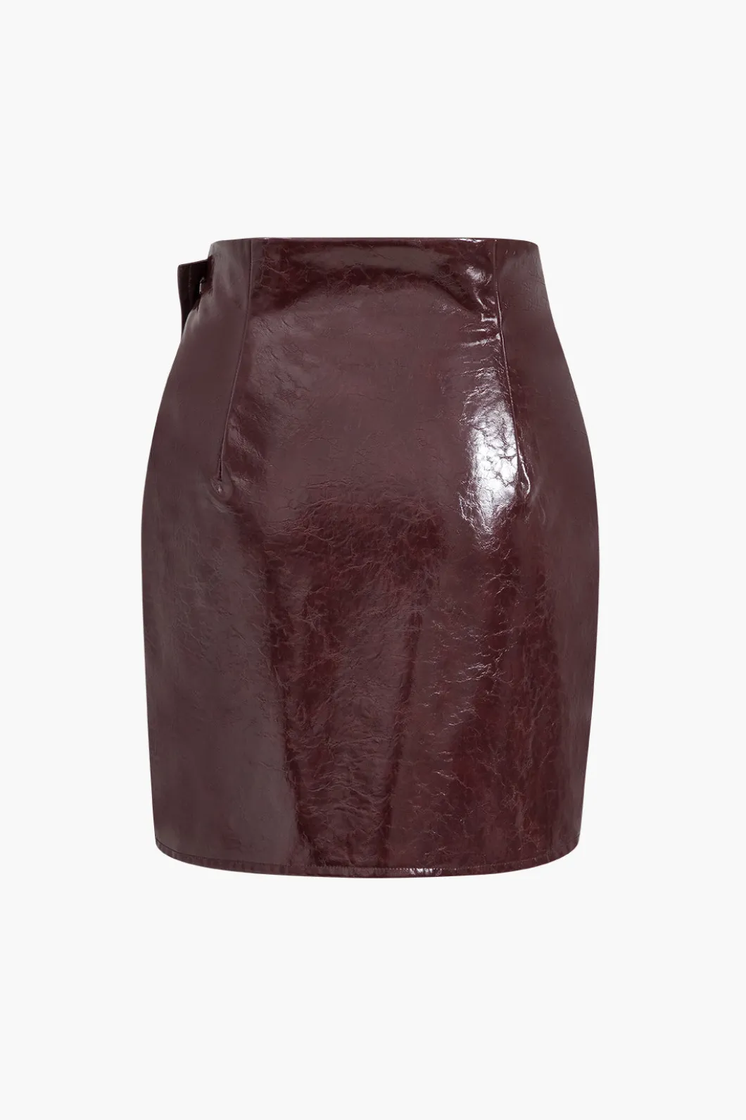 Asymmetrical Faux Leather Skirt Set>MICAS Outlet