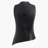 Asymmetrical Hem Faux Leather Mock Neck Ruched Sleeveless Top>MICAS Clearance
