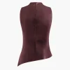 Asymmetrical Hem Faux Leather Mock Neck Ruched Sleeveless Top>MICAS Clearance