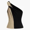 Asymmetrical Patchwork Knit Tank Top>MICAS New