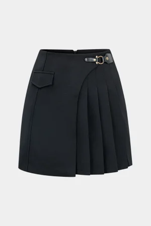 Asymmetrical Pleated High Waist Skirt>MICAS Hot