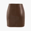 Asymmetrical Ruched Faux Leather Mini Skirt>MICAS Online