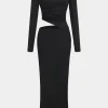 Asymmetrical Shoulder Long Sleeve Maxi Dress>MICAS Best