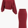 Asymmetrical Top And Skirt Set>MICAS Hot