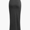 Asymmetrical Twist Top And High Waist Maxi Skirt Set>MICAS Sale