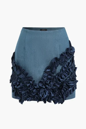 Asymmetrical Zipper Denim Skirt>MICAS Hot