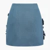 Asymmetrical Zipper Denim Skirt>MICAS Hot
