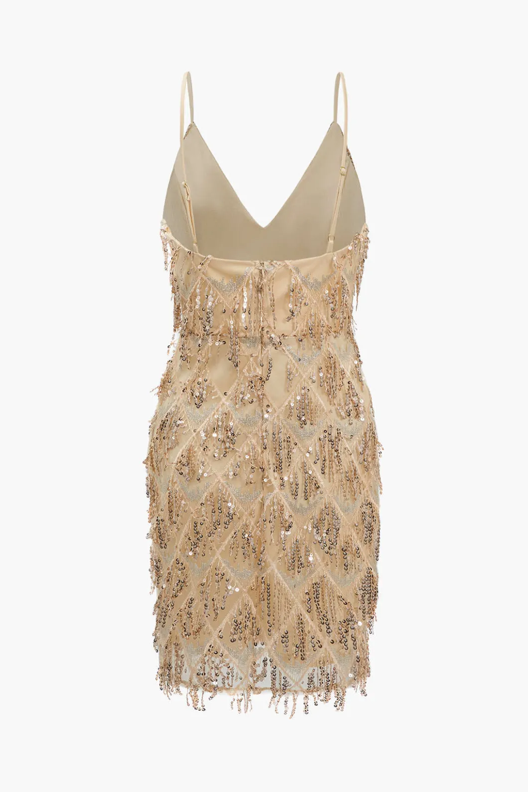 Backless Fringe Sequin Mini Dress>MICAS Best