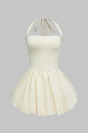 Backless Tie-Up Sleeveless Mini Dress>MICAS Fashion