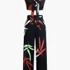 Bamboo Leaf Print Knot Cami Top And Pants Set>MICAS Hot