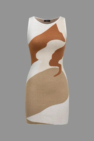 Basic Abstract Print Sweater Dress>MICAS Clearance