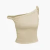 Basic Asymmetrical Twist Sleeveless Top>MICAS Hot