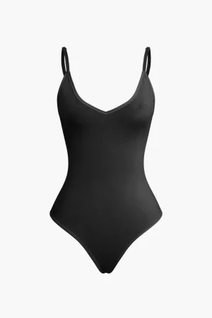 Basic Braided Tie V-neck Cami Bodysuit>MICAS Outlet