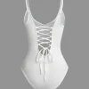 Basic Braided Tie V-neck Cami Bodysuit>MICAS Outlet