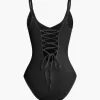 Basic Braided Tie V-neck Cami Bodysuit>MICAS Outlet