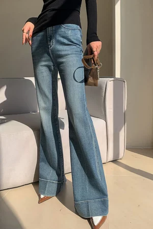 Basic Denim High-Waisted Jeans>MICAS Best