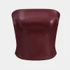 Basic Faux Leather Tube Top>MICAS Online