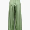 Basic Heavy Satin High Waisted Wide Leg Pants>MICAS Fashion