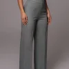 Basic High-Waisted Wide Leg Trousers>MICAS Hot