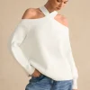 Basic Knitted Cut Out Long-Sleeve Top>MICAS Hot
