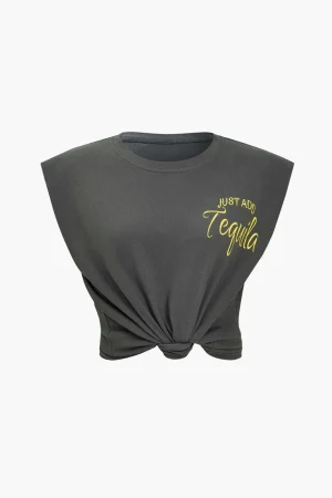 Basic Letter Print T-Shirt>MICAS New