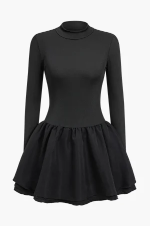 Basic Puff Long Sleeve Mini Dress>MICAS Sale