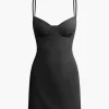 Basic Solid Bustier Slip Mini Dress>MICAS Best