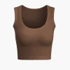 Basic Solid Crop Tank Top>MICAS Clearance