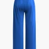 Basic Solid Crop T-shirt And Pleated High Waist Wide Leg Pants Set>MICAS Fashion