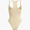 Basic Solid Deep-V Neck Bustier Bodysuit>MICAS Best