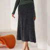 Basic Solid High-Waisted Mermaid Sweater Skirt>MICAS Fashion