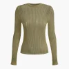 Basic Solid Knit Long-Sleeve Top>MICAS Sale