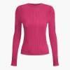 Basic Solid Knit Long-Sleeve Top>MICAS Sale