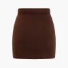 Basic Solid Knit Mini Skirt>MICAS Fashion
