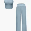 Basic Solid Knit Tank Top And High Waist Pants Set>MICAS Online